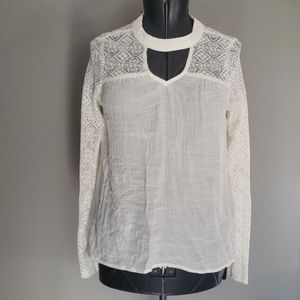 Red Camel long sleeve lace top XS